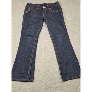 True Religion World Tour Bootcut Jeans Mens 28 Dark Wash Made in USA Low Rise